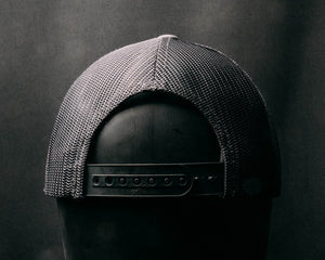 Half Face Blades Grey Buffalo Trucker hat, grey mesh