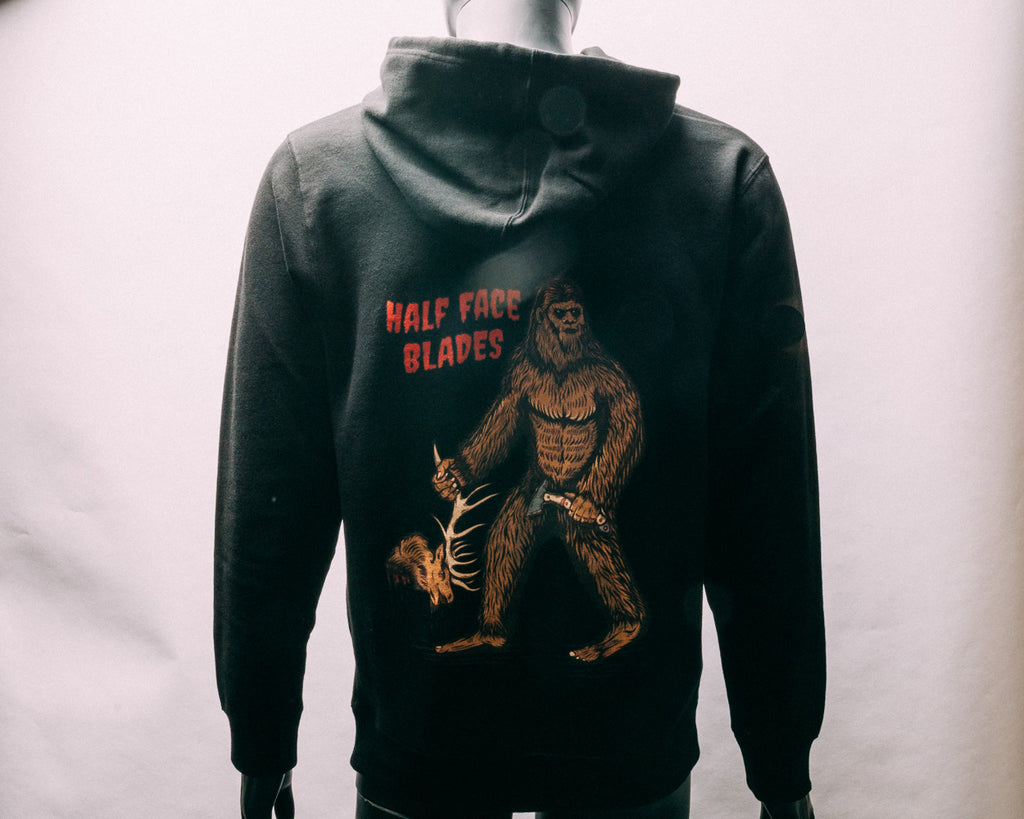 Hoodie Black Big Foot/ Elk head hoodie