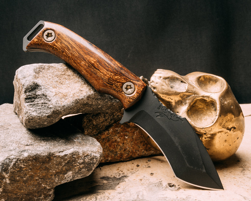 Buteo- Desert Ironwood, Armor Black cerakote, bronze titanium torx bolts, smooth grip