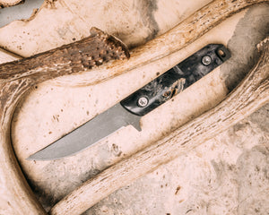 Kwaiken FC- Dyed Buckeye Burl, Ti torx bolts, smooth grip, open tang