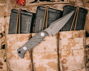 Gulo Gulo- Black Canvas micarta, titanium torx bolts, iron grip