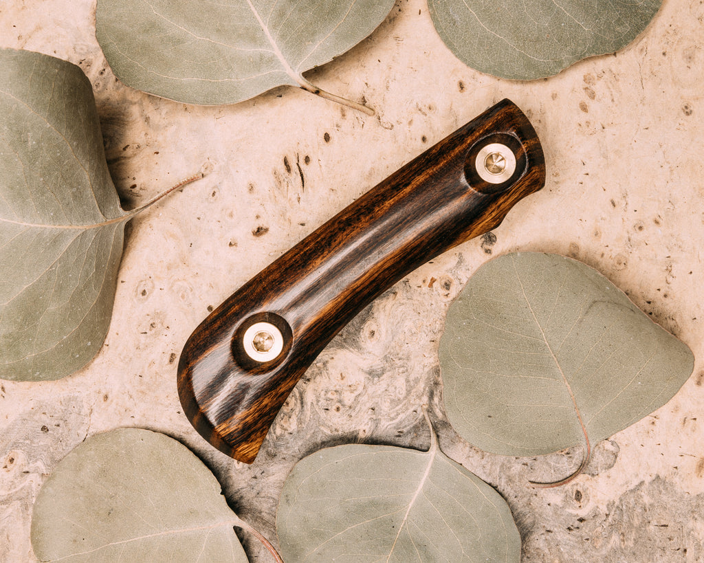 Cav Jr Scales- Desert Ironwood, brass allen bolts, smooth grip